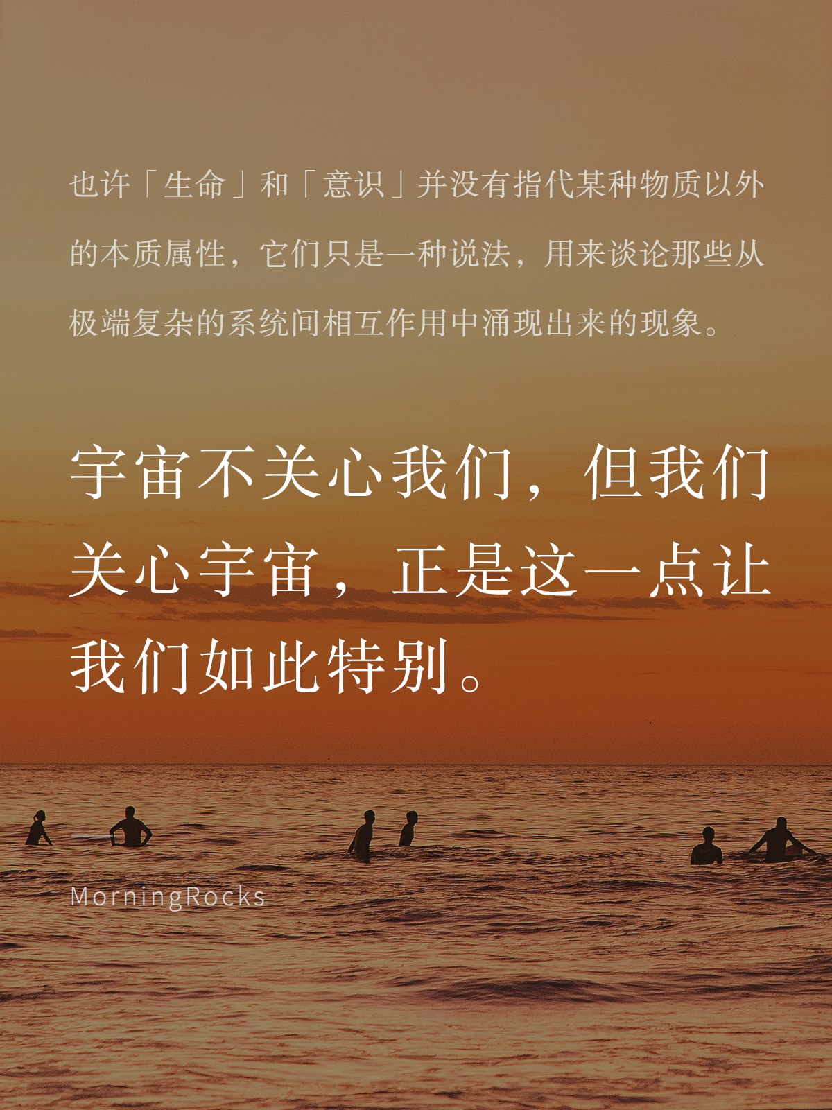 宇宙不关心我们，但我们关心宇宙-弦外音